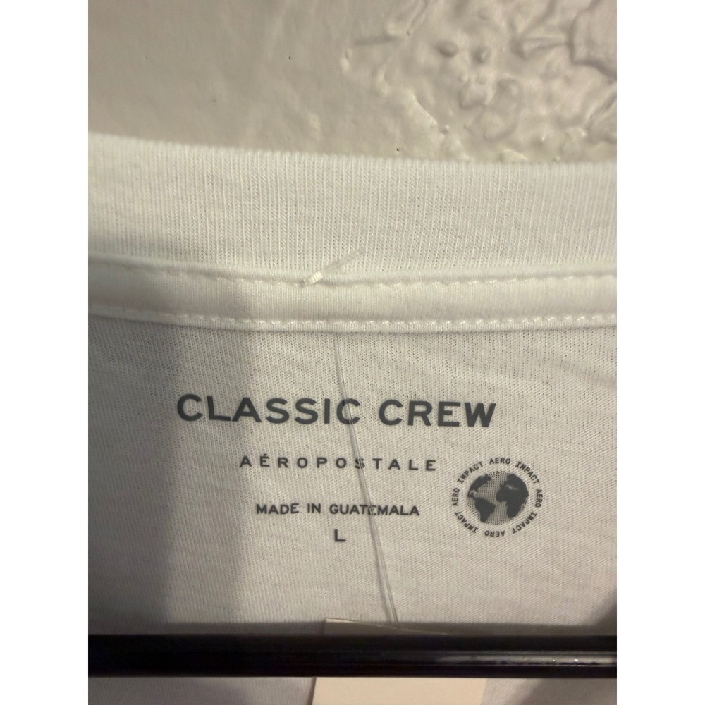 Aeropostale Womens Classic Crew Graphic T-Shirt White Leopard Star Logo Large - Picture 2 of 3